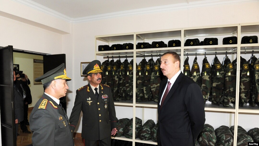 Azerbaijan -- President Ilham Aliyev inaugurates interior military camp, 24Sep2011