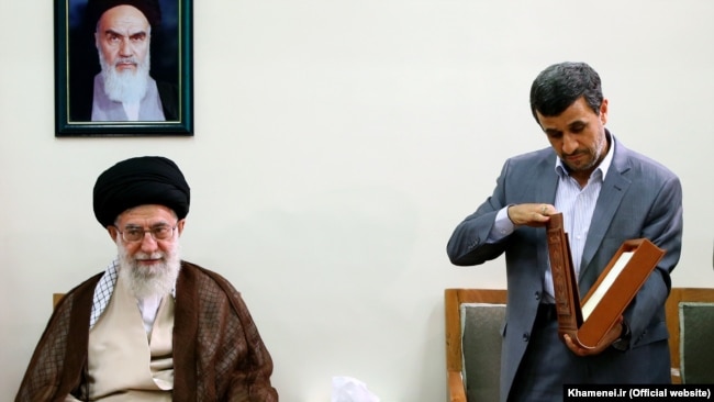 Did Supreme Leader Ali Khamenei (left) tell Mahmud Ahmadinejad (right) not to run again?