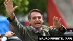 Candidatul la președinția Braziliei, Jair Bolsonaro, la Rio de Janeiro, 28 octombrie 2018