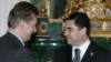Orsýetiň "Gazprom" kompaniýasynyň başlygy Alekseý Miller (ç) we Türkmenistanyň prezidenti Gurbanguly Bedimuhamedow (s) 