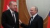 Russian President Vladimir Putin meets with his Turkish counterpart, Recep Tayyip Erdogan, in the Black Sea resort of Sochi on February 14.