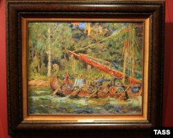 Картина Ивана Колесникова "Ермак" (1915) выставлена на аукционе. Фото Михаила Фомичева (ИТАР-ТАСС)