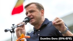 Liderul PPDA Andrei Năstase în timpul unui protest împotriva decizie de a declara nule alegerile locale din capitală