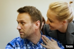 Алексей Навальный с женой Юлией. Апрель 2015 года