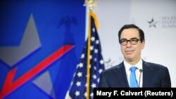 U.S. -- U.S. Treasury Secretary Stephen Mnuchin delivers a speech at SelectUSA Investment Summit in Washington, June 12, 2019