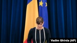 Laura Codruța Kovesi prezentând ultimul raport al DNA sub șefia ei