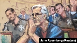Джеффри Эпштейн (зарисовка из зала суда), Нью-Йорк, 15 мая 2019 года