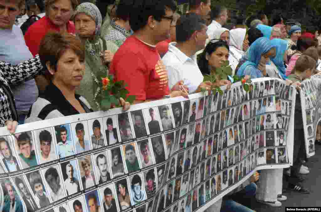 Pictures of hundreds of those killed in the 1995 massacre.