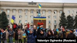 Херсонці радіють звільненню міста від російської окупації, листопад 2022 року