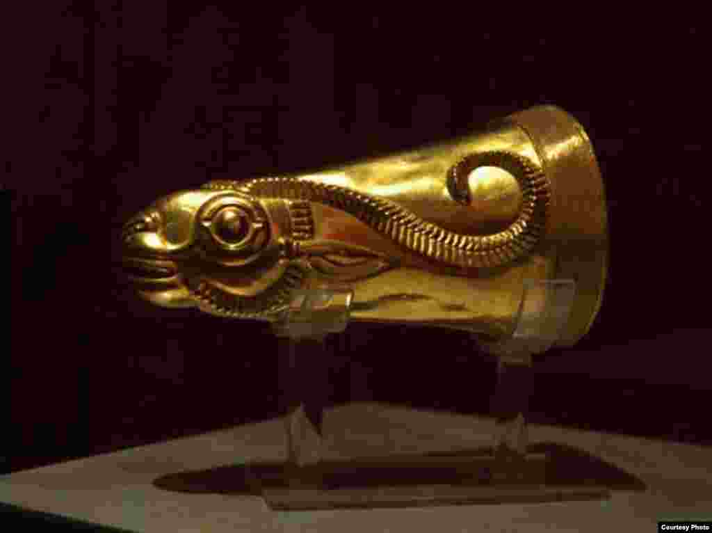 Iran -- Persian artifact: Rhyton in form of mountain goat, first millennium BC, Ziwiye, Kurdistan