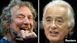 Robert Plant (stânga) și Jimmy Page de la Led Zeppelin, astăzi.