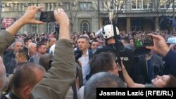Boško Obradović na protestu 'Jedan od pet miliona' 17. marta 2019. u Beogradu