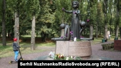 A monument to the children killed in Babyn Yar at the Holocaust memorial complex