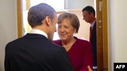 Kancelarja, Angela Merkel dhe presidenti francez, Emmanuel Macron. 