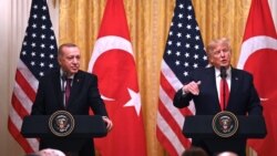 دونالد ترمپ همراه با همتای ترکی‌اش رجب طیب اردوغان در قصر سفید