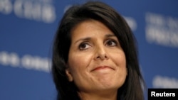 U.S. President-elect Donald Trump's choice as ambassador to the UN, Nikki Haley (file photo)