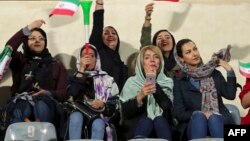 Women are a rare sight in Iran's soccer stadiums. (file photo)