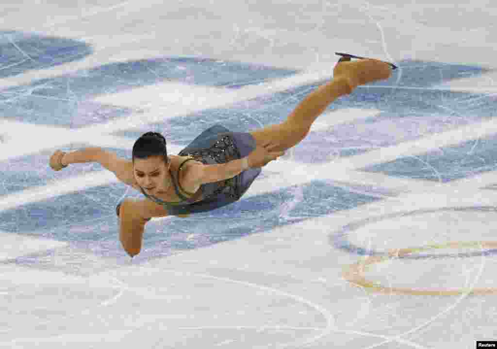 Russia&#39;s Adelina Sotnikova competes during the figure skating free program on her way to winning gold. (Reuters/David Gray)