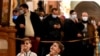 Boys in traditional clothing inside Tbilisi&#39;s Holy Trinity Cathedral as Georgians mark Orthodox Christmas early in the morning of January 7.&nbsp;