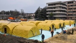 Mobilna bolnica pored Univerzitetske klinike za infektivne bolesti, Skoplje, 31 mart, 2020