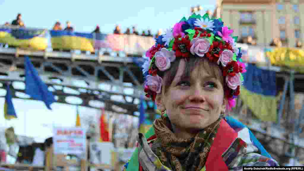 Учасниця Народного віча на #Євромайдан&rsquo;і, 22 грудня 2013 року