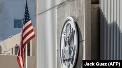 The exterior of the US Embassy building in the Israeli coastal city of Tel Aviv, January 20, 2017