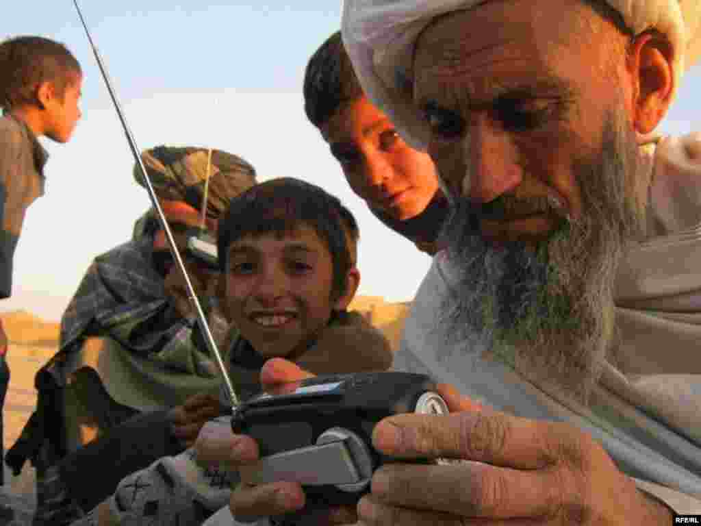 RFE/RL conducting radio distribution in Shaidave Province Afghanistan on October 25, 2010
