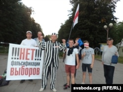 Пікет Рыгора Грыка супраць фальсыфікацыі выбараў