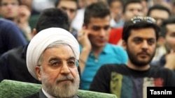 President Hassan Rouhani during a meeting in Azad University of Karaj, May 8, 2013.