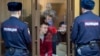 Some of the Ukrainian sailors appear in court in Moscow on February 12.