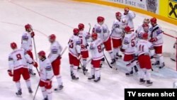 Канада хоккей құрамасы әлем чемпионаты ойыны кезінде. Ресей, мамыр 2016 жыл.