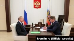 Владимир Путин и Олег Кожемяко на встрече 26 сентября 2018 года