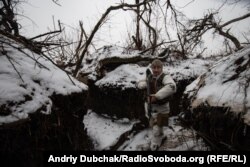 A Ukrainian Army frontline position near Donetsk on December 5.