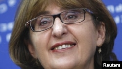 Сыртқы істер министрі қызметіне ұсынылған Майя Панджикидзе. Тбилиси, 8 қазан 2012 жыл.