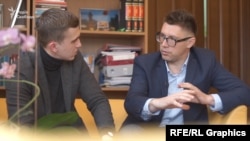 Журналіст Михайло Ткач і медіаюрист Тарас Шевченко