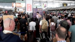 THAILAND -- Stranded passengers wait at the check-in area at the Suvarnabhumi International Airport in Bangkok, February 28, 2019