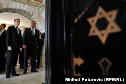 Președintele Rosen Plevneliev în vizită la Muzeul Evreiesc de la Sarajevo, în Bosnai-Herțegovina