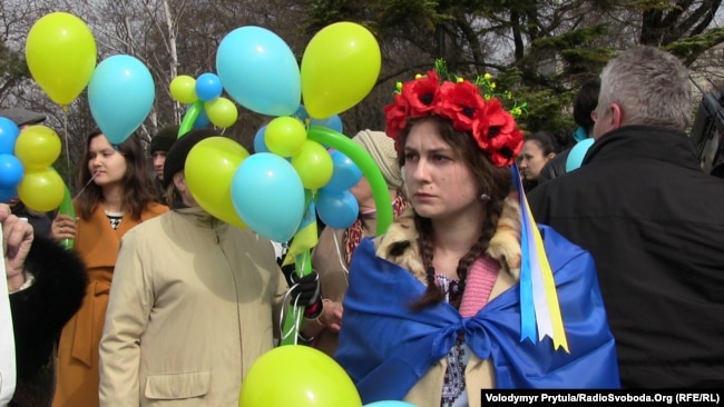 Мітинг до 200-річчя від дня народження українського поета Тараса Шевченка в Сімферополі, 9 березня 2014 року