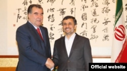 Tajikistan - President Rahmon meet his Iranian counterpart Mahmud Ahmadinajod in Beijing