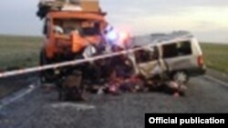 Фото с места аварии предоставлено ДВД Карагандинской области РК
