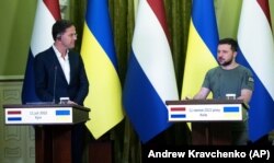 Президент Украины Владимир Зеленский и премьер-министр Нидерландов Марк Рютте. Киев, 11 июля 2022 года
