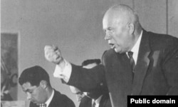 Nikita Khrushchev, who pushed ahead with the testing of megaton bombs despite fervent opposition from his leading scientist. Sakharov's increasingly questioning stance seems to have irritated the Soviet leader, who ordered agents to compile a dossier on the physicist "to teach him a lesson," but he himself was shunted from power before anything came of it.
