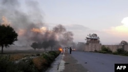 FILE: Aftermath of an insurgent attack in Khost, July 2015.