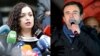 Albin Kurti, of the upstart Self-Determination (Vetevendosje) party, has vowed to discuss forming a government with the center-right Democratic League (LDK) and their prime ministerial candidate Vjosa Osmani (left). 