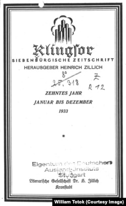 Coperta revistei Klingsor (1933)