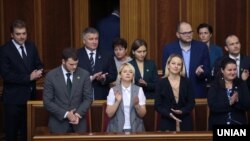 Міністри нового уряду на першому засіданні Верховної Ради IX скликання, Київ, 29 серпня 2019 року