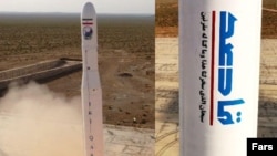 A photo published by Iranian media purportedly showing the Ghased satellite carrier, which Tehran says helped put a device into space.