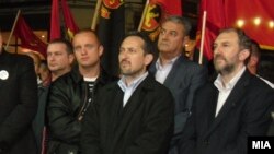 Архивска фотографија од Љубчо Георгиевски на предизборен митинг на ВМРО-Народна партија