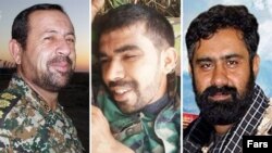 Suriyada öldürülən iranlı komandirlər Ezzat ul-Llah Soleimani (solda), Saeed Ali Hosseini Alami (ortada) və Seyed Sajjad hosseini