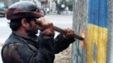 Romania, miner, Bucharest 14 June 1990 